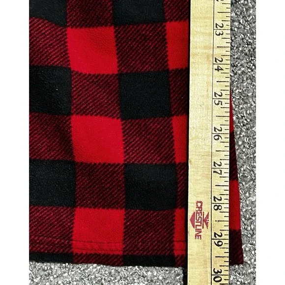 Columbia Fleece Pants PJ Bottoms Red Black Pockets Elastic Waist MEDIUM - Picture 8 of 8